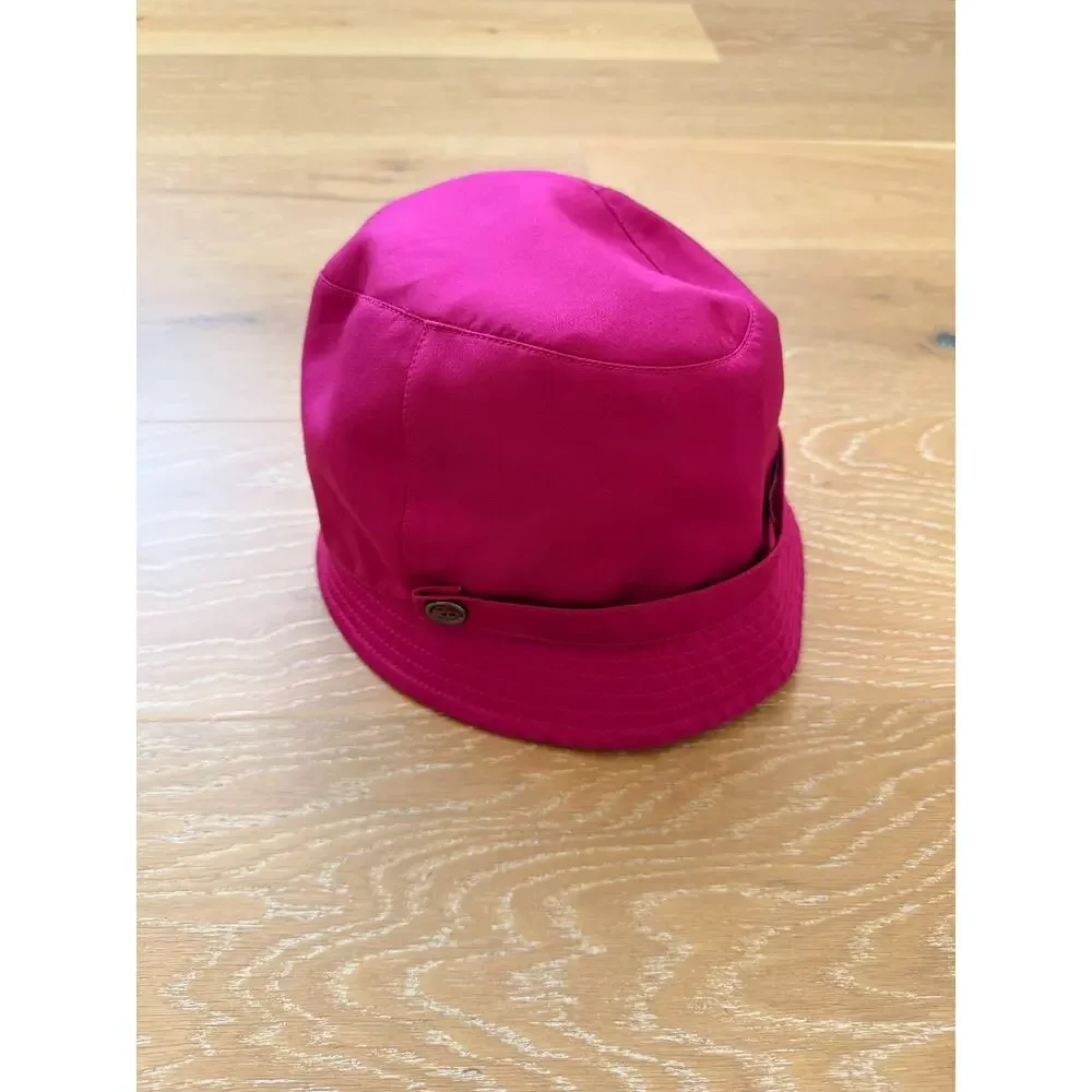 Burberry Womens Pink Bucket Hat Nova Check Lined Classic Rain Cap Size Medium